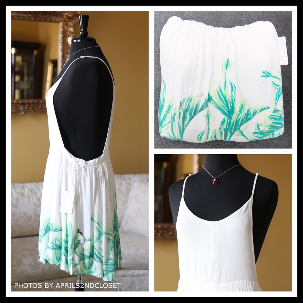 FREE PEOPLE BOHO PRINT WHITE SLIP MINI DRESS A3C - Picture 6 of 8